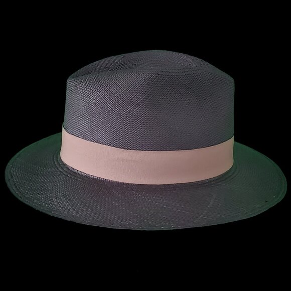M.A.M.A. - Fedora Women\'s Black Straw Hat, Beige Ribbon main image 5